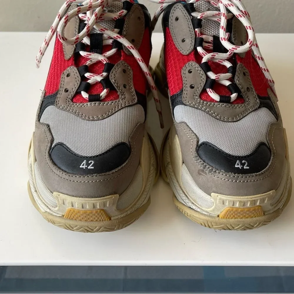 BALENCIAGA Triple‎ S Sneaker 'Blue Red' Size 9